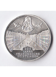 GERMANIA 10 Marchi 1998 Argento 300 Anni Franckesche Stiftungen Fdc
